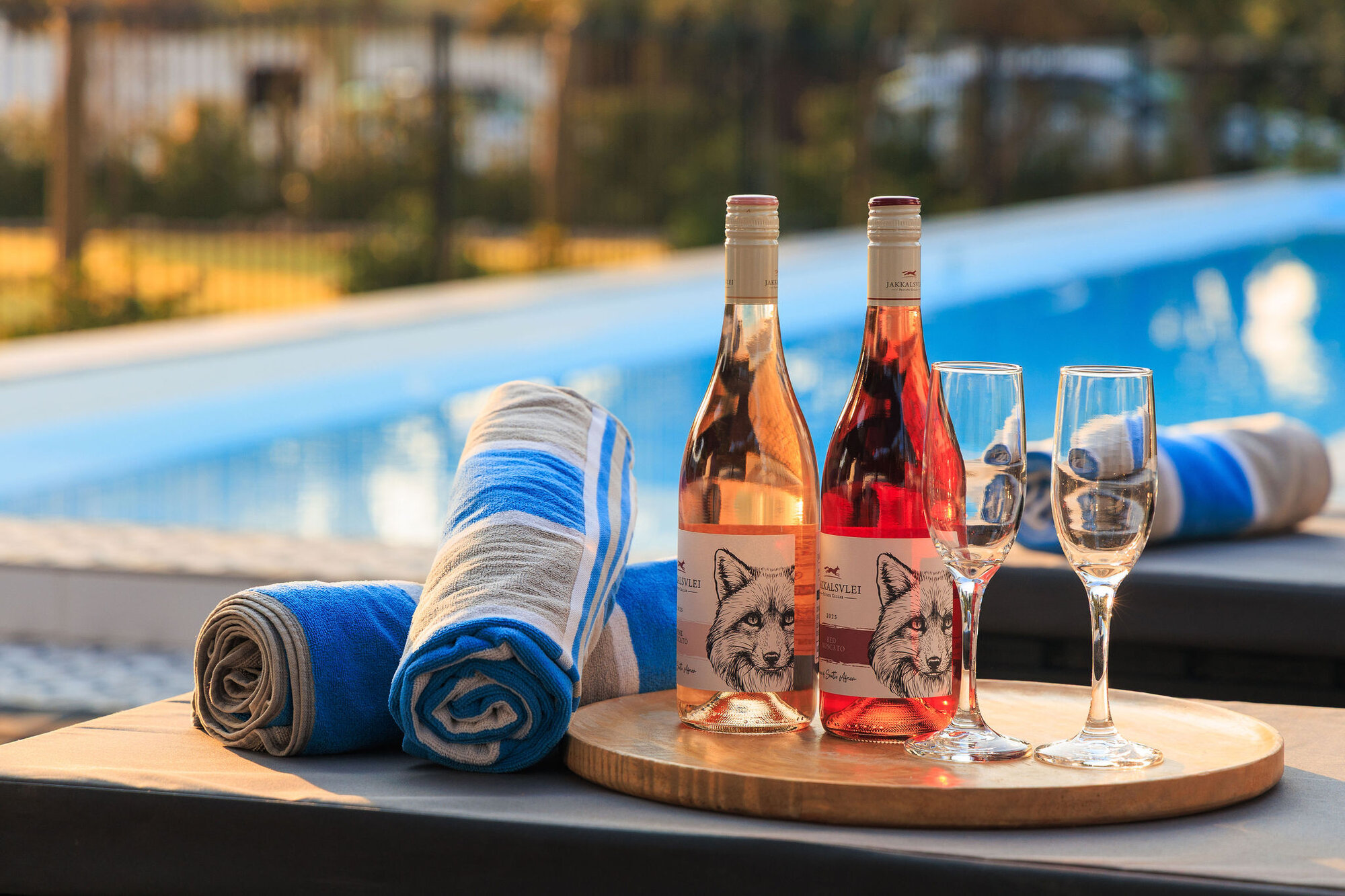 Local wine by the pool